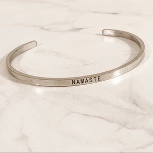 Stainless Steel NAMASTE Skinny Cuff Bracelet